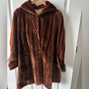 Vintage Genuine Mink Medium to Dark Brown Fur Coat Brandstadner Furs